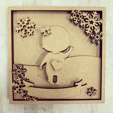LH019 - MDF Baby Frame Square 3D Plaque - Two Sizes - Olifantjie - Wooden - MDF - Lasercut - Blank - Craft - Kit - Mixed Media - UK