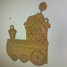 OL1029 - MDF Engraved Gingerbread Train Hanging Bauble , Decoration, Bunting - Olifantjie - Wooden - MDF - Lasercut - Blank - Craft - Kit - Mixed Media - UK