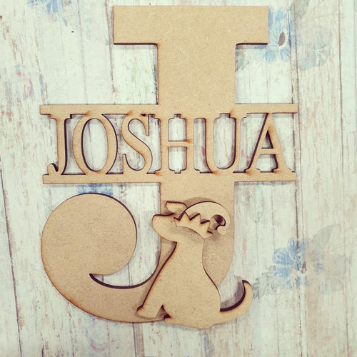 FL016 - SJ Dog MDF Personalised Split Letter - Olifantjie - Wooden - MDF - Lasercut - Blank - Craft - Kit - Mixed Media - UK