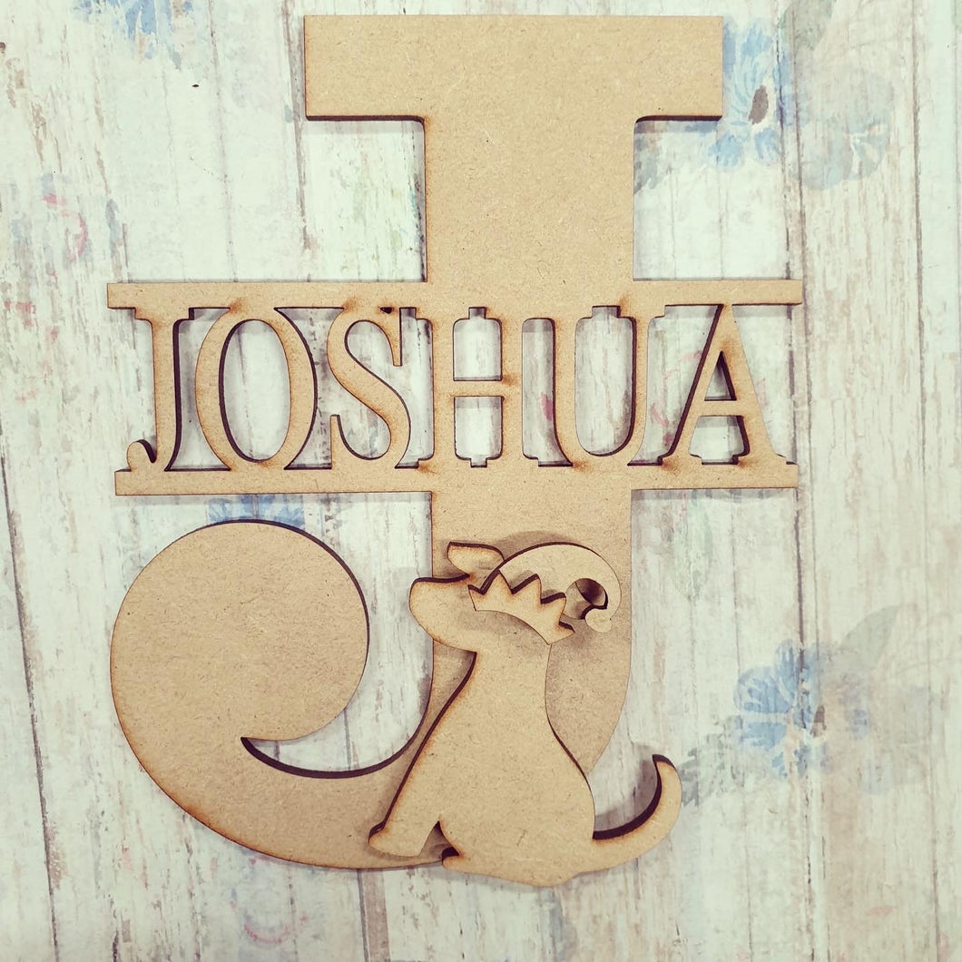 FL016 - SJ Dog MDF Personalised Split Letter - Olifantjie - Wooden - MDF - Lasercut - Blank - Craft - Kit - Mixed Media - UK