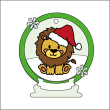 OL2504 - MDF Lion Christmas Bauble Snow Globe - Olifantjie - Wooden - MDF - Lasercut - Blank - Craft - Kit - Mixed Media - UK