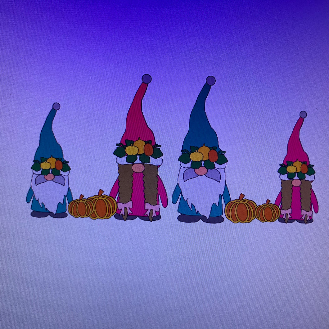 GN011 - MDF Gnome Pumpkin Halloween / Fall Family Set - Olifantjie - Wooden - MDF - Lasercut - Blank - Craft - Kit - Mixed Media - UK