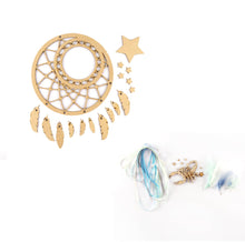 HC074 - MDF Large Zodiac  Dreamcatcher  with feathers and rinbons - Olifantjie - Wooden - MDF - Lasercut - Blank - Craft - Kit - Mixed Media - UK