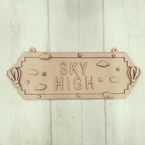 SS108 - MDF Hot Air Balloon Themed Personalised Double Height  Street Sign - Olifantjie - Wooden - MDF - Lasercut - Blank - Craft - Kit - Mixed Media - UK