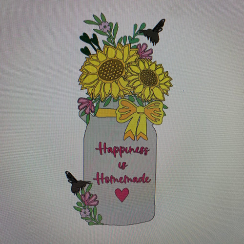 OL710 - MDF Personalised (upto 3 lines) Large Floral Milk Churn - Sunflowers - Olifantjie - Wooden - MDF - Lasercut - Blank - Craft - Kit - Mixed Media - UK