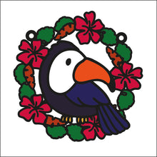 OL2720 - MDF Jungle Toucan doodle Floral hanging Bauble - Olifantjie - Wooden - MDF - Lasercut - Blank - Craft - Kit - Mixed Media - UK