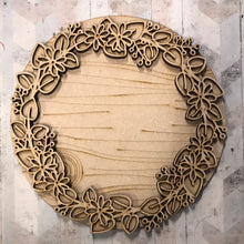 OL2785 - MDF Large Floral Daisy Doodle Wreath - Your wording - Olifantjie - Wooden - MDF - Lasercut - Blank - Craft - Kit - Mixed Media - UK