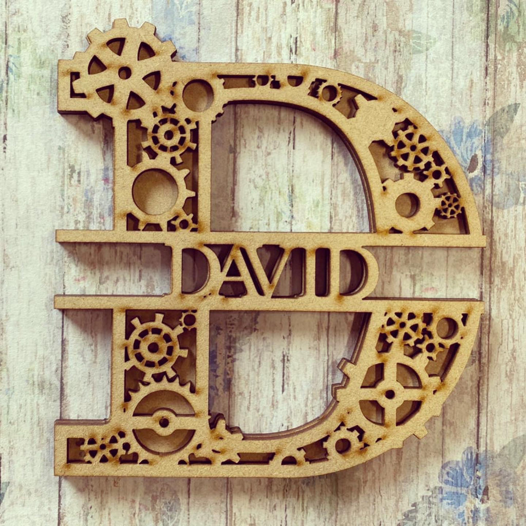 SL024 - Cogs Steampunk Themed Split Layered Personalised Letter ...