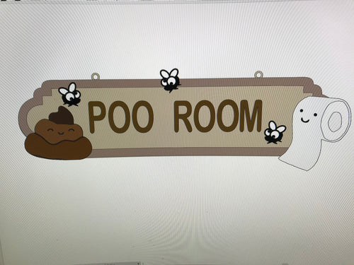 SS139 - MDF Poo Toilet Roll Personalised Street Sign - Small (6 letters) - Olifantjie - Wooden - MDF - Lasercut - Blank - Craft - Kit - Mixed Media - UK