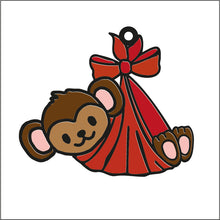 OL1730 - MDF  doodle jungle hanging - Monkey baby - Olifantjie - Wooden - MDF - Lasercut - Blank - Craft - Kit - Mixed Media - UK