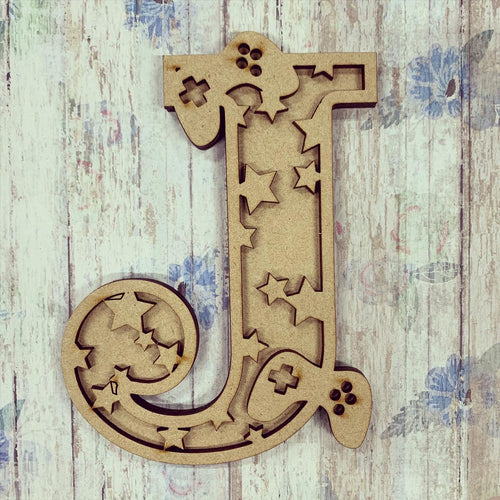 DL012 - MDF Gamers Themed Layered Letter - Olifantjie - Wooden - MDF - Lasercut - Blank - Craft - Kit - Mixed Media - UK