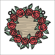 OL2757 - MDF Rose doodle Wreath Bauble hanging with backing - Olifantjie - Wooden - MDF - Lasercut - Blank - Craft - Kit - Mixed Media - UK