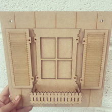 OL311 - MDF Cat 3D Shutter Window Box - Olifantjie - Wooden - MDF - Lasercut - Blank - Craft - Kit - Mixed Media - UK