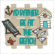 OL1811 - MDF ‘I'd rather be at the beach ’ Layered Holiday Doodle Plaque - Olifantjie - Wooden - MDF - Lasercut - Blank - Craft - Kit - Mixed Media - UK