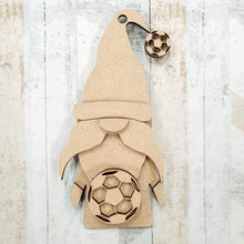 OL801 - MDF Hanging Gnome 12.5cm - Football Female Theme - Olifantjie - Wooden - MDF - Lasercut - Blank - Craft - Kit - Mixed Media - UK