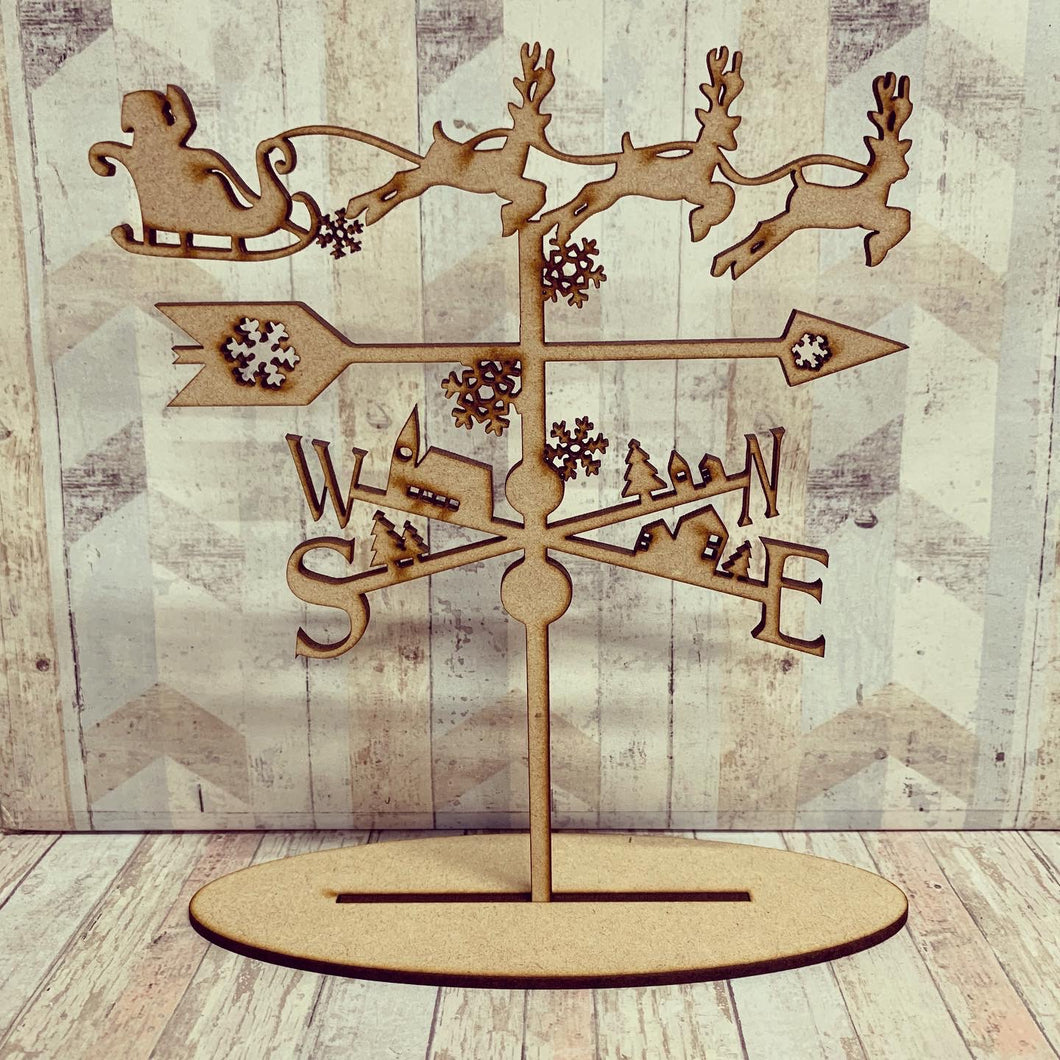 OL992 - MDF Freestanding Christmas weather vane - Olifantjie - Wooden - MDF - Lasercut - Blank - Craft - Kit - Mixed Media - UK