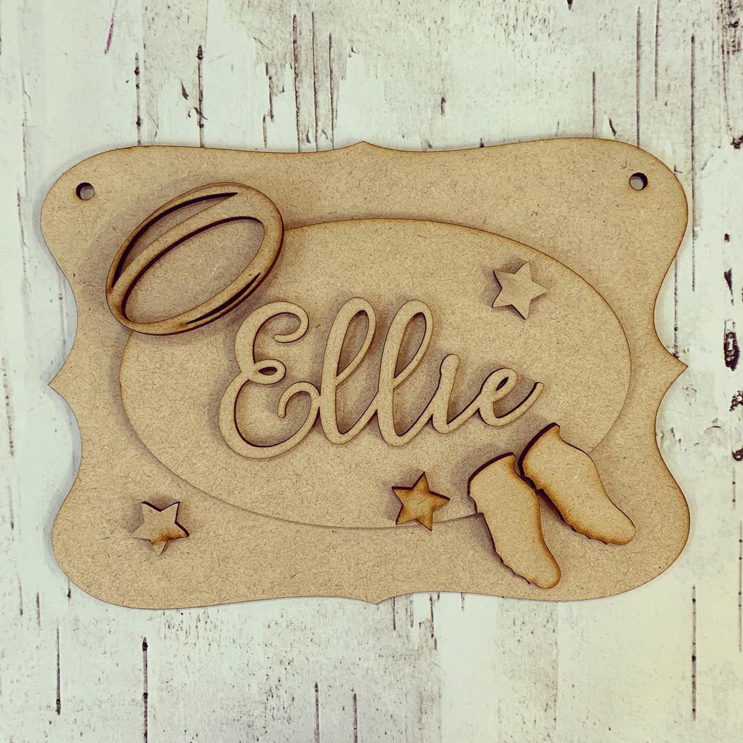 OP054 - MDF Rugby Themed Personalised Plaque - Olifantjie - Wooden - MDF - Lasercut - Blank - Craft - Kit - Mixed Media - UK