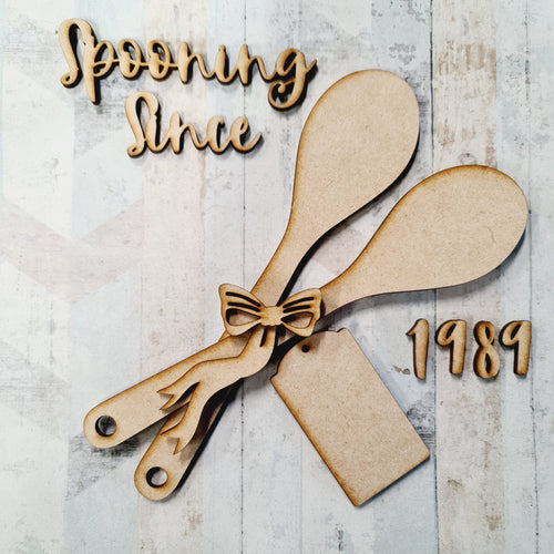 OL1281 - MDF Spooning Since … kit - Olifantjie - Wooden - MDF - Lasercut - Blank - Craft - Kit - Mixed Media - UK