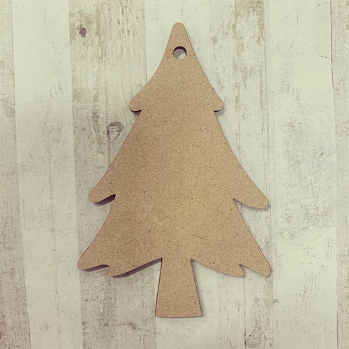 CH152 - MDF Christmas Tree Hanging Decoration Bauble - Olifantjie - Wooden - MDF - Lasercut - Blank - Craft - Kit - Mixed Media - UK