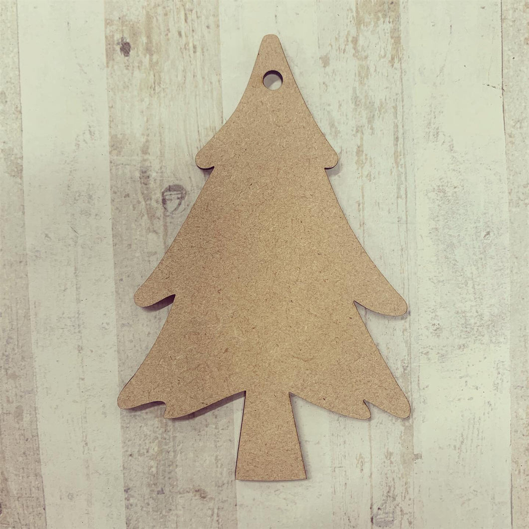 CH152 - MDF Christmas Tree Hanging Decoration Bauble - Olifantjie - Wooden - MDF - Lasercut - Blank - Craft - Kit - Mixed Media - UK