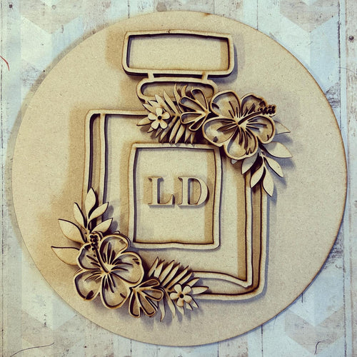 OL2934 - MDF Personalised Perfume / Aftershave Bottle - Tropical - Olifantjie - Wooden - MDF - Lasercut - Blank - Craft - Kit - Mixed Media - UK