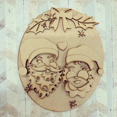 Sale OL1173 - MDF Mr & Mrs Claus Plaque - Olifantjie - Wooden - MDF - Lasercut - Blank - Craft - Kit - Mixed Media - UK