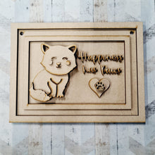 OL1272 - MDF Happiness Has Paws sign - Olifantjie - Wooden - MDF - Lasercut - Blank - Craft - Kit - Mixed Media - UK