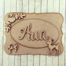 OP004 - MDF Woodland Themed Personalised Plaque - Olifantjie - Wooden - MDF - Lasercut - Blank - Craft - Kit - Mixed Media - UK
