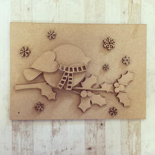 CH053 - MDF Winter Scene Postcards with Stands - Set of 4 Kits - Olifantjie - Wooden - MDF - Lasercut - Blank - Craft - Kit - Mixed Media - UK