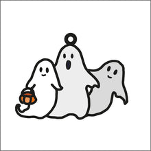 OL1891 - MDF Doodle Halloween Hanging - Ghost Trio - Olifantjie - Wooden - MDF - Lasercut - Blank - Craft - Kit - Mixed Media - UK