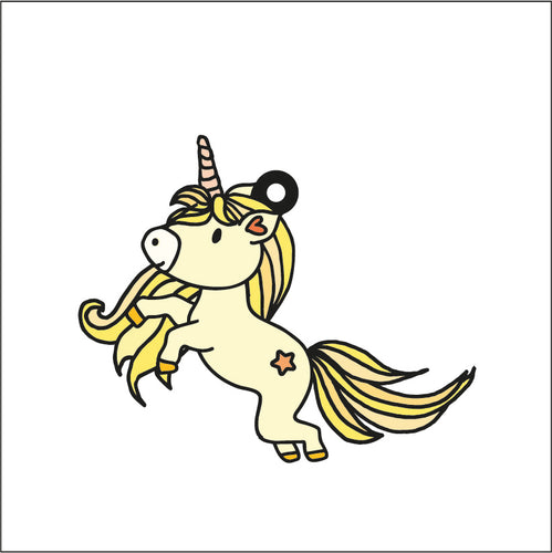 OL2013 - MDF Doodle Unicorn Hanging - Style 20 - Olifantjie - Wooden - MDF - Lasercut - Blank - Craft - Kit - Mixed Media - UK